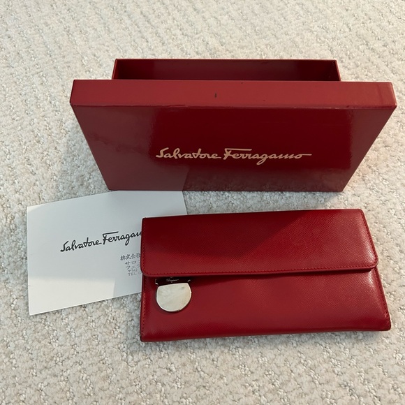 Salvatore Ferragamo Red Leather Wallet